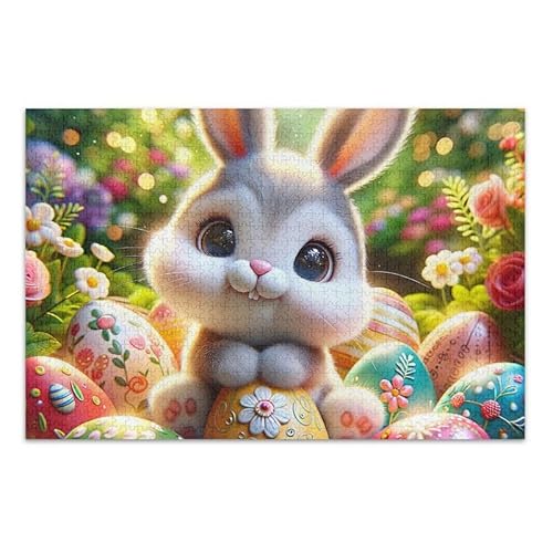 Farbige Ostereier-Puzzle, Puzzle-Spiel, Wandkunst, Spaß, Familienaktivität, fertige Größe 74,9 x 50 cm von ODAWA