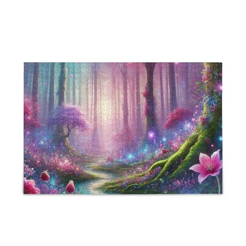 Forest Purple Glow Puzzle DIY Gift Jigsaw Puzzles with Mesh Storage Bag Funny Puzzle for Adults, Finished Size 74.9 cm x 50.0 cm Forest Purple Glow Puzzle DIY Gift Jigsaw Puzzles with Mesh Storage Bag Funny Puzzle for Adults, Finished Size 74.9 cm x 50.0 cm von ODAWA