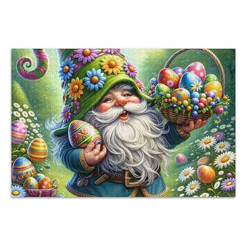 Frühlingswichtelkorb-Puzzle, pädagogisches und lernendes Puzzle, lustige Familienaktivität, fertige Größe 74,9 x 50 cm von ODAWA
