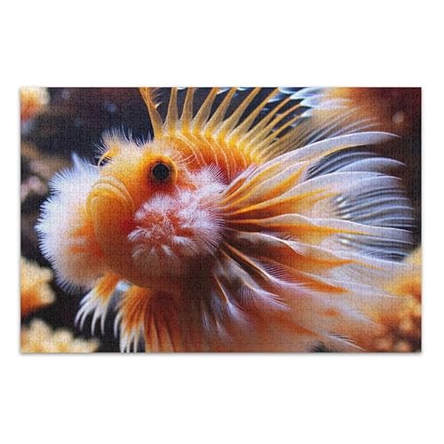 Funny Sea Fish Golden 500 Piece Jigsaw Puzzle DIY Gift Jigsaw Puzzles with Mesh Storage Bag von ODAWA
