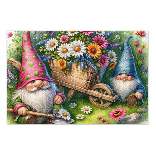 Gartenzwerg, weiß, Puzzle-Spiel, Wandkunst, Herausforderung für Erwachsene, fertige Größe 74,9 x 50 cm Gartenzwerg, weiß, Puzzle-Spiel, Wandkunst, Herausforderung für Erwachsene, fertige Größe 74,9 x 50 cm von ODAWA
