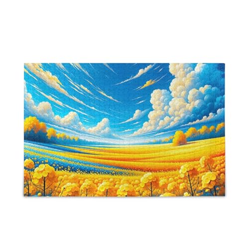 Gelbe Blumen, ukrainische Farben, Puzzle, 500-teiliges Puzzle-Spiel, Wandkunst, lustige Puzzles für Erwachsene Gelbe Blumen, ukrainische Farben, Puzzle, 500-teiliges Puzzle-Spiel, Wandkunst, lustige Puzzles für Erwachsene von ODAWA