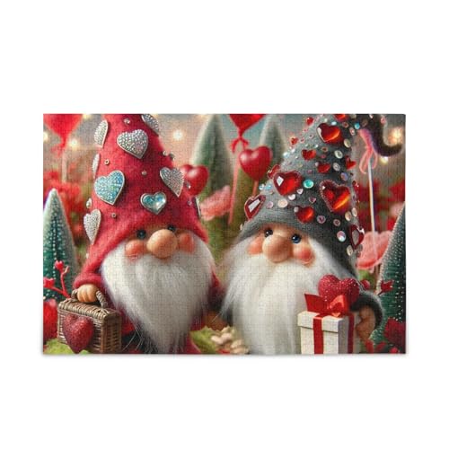 Gifted Gnomes Red Puzzle DIY Gift Jigsaw Puzzles with Mesh Storage Bag Fun Family Activity, Finished Size 74.9 cm x 50.0 cm von ODAWA