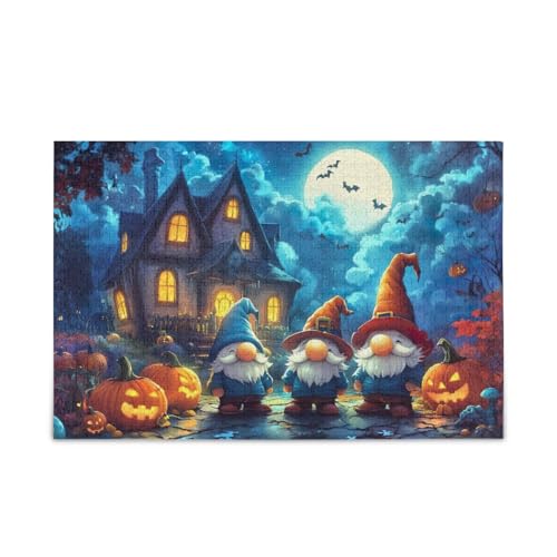 Gnome Halloween Gathering Blue Puzzle Sturdy 2mm Puzzle Pieces for Adults Teens, Finished Size 74.9 cm x 50.0 cm Gnome Halloween Gathering Blue Puzzle Sturdy 2mm Puzzle Pieces for Adults Teens, Finished Size 74.9 cm x 50.0 cm von ODAWA