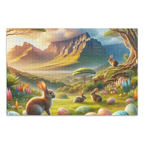 Golden Valley Oster-Puzzle, grünes Puzzle, pädagogisches und lernendes Puzzle, Herausforderungspuzzle für Erwachsene, fertige Größe 74,9 x 50 cm von ODAWA