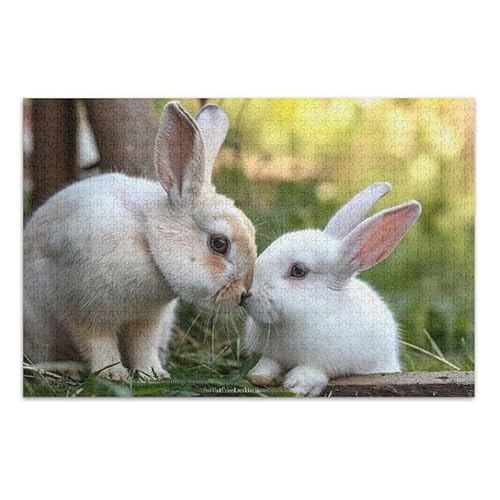 Hasen Love Kiss 500 Teile Puzzle DIY Geschenk Puzzle mit Netz-Aufbewahrungstasche Kinder von ODAWA