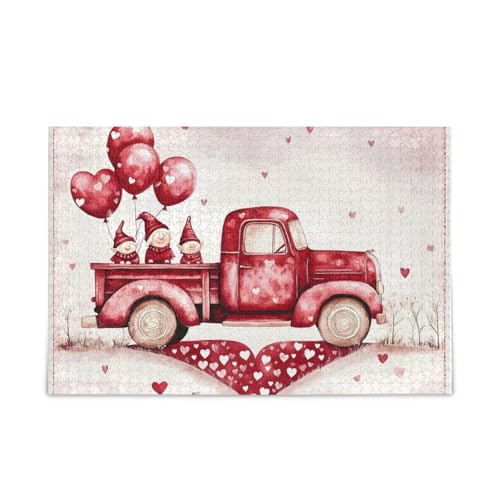 Heart Truck Valentinstags-Puzzle, stabile 2 mm Puzzleteile, Herausforderung Puzzle für Erwachsene, fertige Größe 74,9 x 50 cm Heart Truck Valentinstags-Puzzle, stabile 2 mm Puzzleteile, Herausforderung Puzzle für Erwachsene, fertige Größe 74,9 x 50 cm von ODAWA