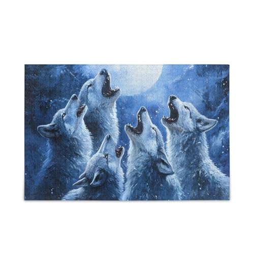 Heulen Wölfe Mond Puzzle 500 Stücke Puzzle robuste 2 mm Puzzleteile von ODAWA