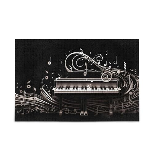 Klassisches Klavier-Puzzle, robust, 2 mm, fertige Größe 74,9 x 50 cm, Schwarz von ODAWA