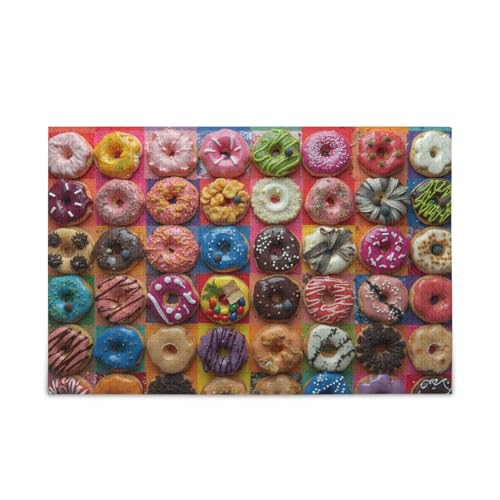 Lustige Donut-Puzzles zum Selbermachen, Geschenk-Puzzles mit Netz-Aufbewahrungstasche für Erwachsene, Familien, fertige Größe 74,9 x 50 cm Lustige Donut-Puzzles zum Selbermachen, Geschenk-Puzzles mit Netz-Aufbewahrungstasche für Erwachsene, Familien, fertige Größe 74,9 x 50 cm von ODAWA