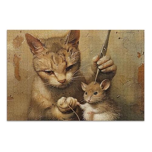 Lustige Katze Maus Haarschnitt 500 Teile Puzzle Pädagogisch und Lernen Lustige Katze Maus Haarschnitt 500 Teile Puzzle Pädagogisch und Lernen von ODAWA