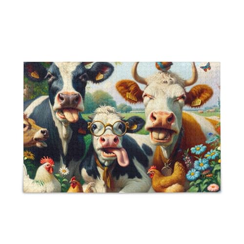 Lustiges Bauernhof-Kühe-Puzzle-Spiel, Wandkunst, lustige Familienaktivität, fertige Größe 74,9 x 50 cm Lustiges Bauernhof-Kühe-Puzzle-Spiel, Wandkunst, lustige Familienaktivität, fertige Größe 74,9 x 50 cm von ODAWA