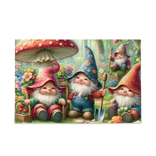 Mushroom Gnomes Green Puzzles Challenging Puzzle Game for Adults Families, Finished Size 74.9 cm x 50.0 cm Mushroom Gnomes Green Puzzles Challenging Puzzle Game for Adults Families, Finished Size 74.9 cm x 50.0 cm von ODAWA
