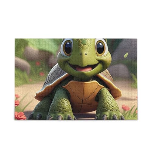 Niedliche Schildkröten-Puzzles für Erwachsene, Familien, fertige Größe 74,9 x 50 cm von ODAWA