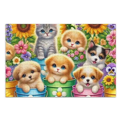 Niedliche Welpen, Sonnenblumen, Puzzle-Spiel, Wandkunst, Spaß, Familienaktivität, fertige Größe 74,9 x 50 cm Niedliche Welpen, Sonnenblumen, Puzzle-Spiel, Wandkunst, Spaß, Familienaktivität, fertige Größe 74,9 x 50 cm von ODAWA