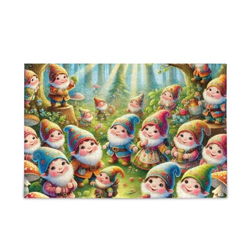 Niedliche Zwerge, grüne Puzzles, Puzzle, Herausforderung für Erwachsene, fertige Größe 74,9 x 50 cm Niedliche Zwerge, grüne Puzzles, Puzzle, Herausforderung für Erwachsene, fertige Größe 74,9 x 50 cm von ODAWA