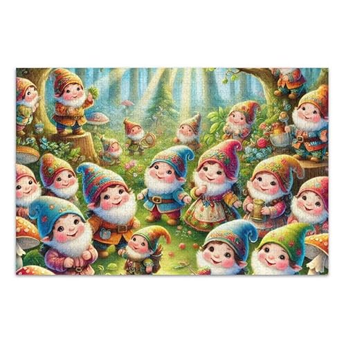 Niedliche Zwerge, grünes Puzzle-Spiel, Wandkunst, Spaß, Familienaktivität, fertige Größe 74,9 x 50 cm Niedliche Zwerge, grünes Puzzle-Spiel, Wandkunst, Spaß, Familienaktivität, fertige Größe 74,9 x 50 cm von ODAWA