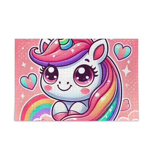 Niedliches Einhorn rosa Puzzlespiel Haus Wand Grafik Spass Familien Aktivität, Fertiggröße 75cm x 50cm Niedliches Einhorn rosa Puzzlespiel Haus Wand Grafik Spass Familien Aktivität, Fertiggröße 75cm x 50cm von ODAWA