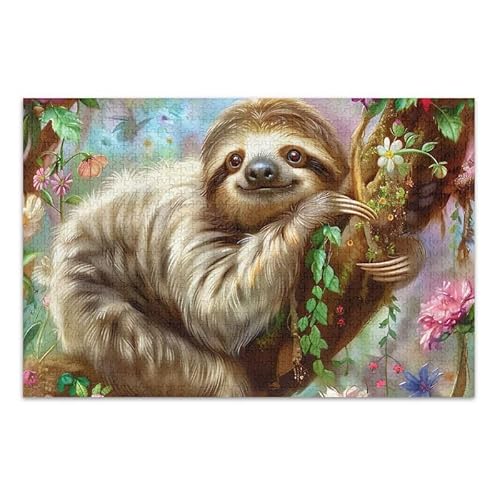 Niedliches Faultier-Puzzle, Frühlingsblumen, 500 Teile, Lern- und Lernpuzzles Niedliches Faultier-Puzzle, Frühlingsblumen, 500 Teile, Lern- und Lernpuzzles von ODAWA