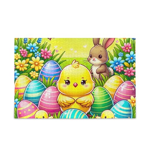 Niedliches Küken Ostern Grün Puzzles DIY Geschenk Puzzle mit Netz-Aufbewahrungstasche Lustiges Puzzle für Erwachsene, Fertige Größe 74,9 x 50 cm Niedliches Küken Ostern Grün Puzzles DIY Geschenk Puzzle mit Netz-Aufbewahrungstasche Lustiges Puzzle für Erwachsene, Fertige Größe 74,9 x 50 cm von ODAWA