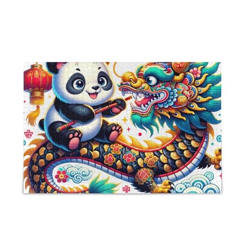 Niedliches Panda-Drachen-Puzzle-Spiel, Wandkunst, lustige Familienaktivität, fertige Größe 74,9 x 50 cm Niedliches Panda-Drachen-Puzzle-Spiel, Wandkunst, lustige Familienaktivität, fertige Größe 74,9 x 50 cm von ODAWA