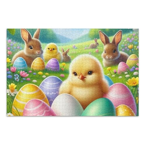 Oster-Feiern, Puzzle-Spiel, Wandkunst, Spaß, Familienaktivität, fertige Größe 74,9 x 50 cm von ODAWA