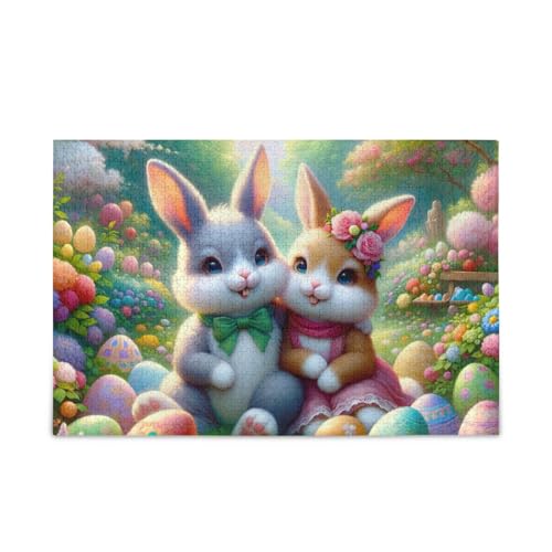 Oster-Gartenpuzzle, stabile 2 mm Puzzleteile, lustige Familienaktivität, fertige Größe 74,9 x 50 cm von ODAWA
