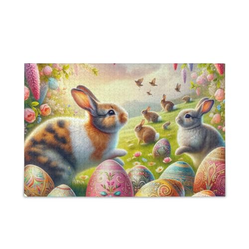 ODAWA Osterdekoration Hasen und Eier Puzzles DIY Geschenk Puzzle mit Netz-Aufbewahrungstasche Lustiges Puzzle für Erwachsene, Fertige Größe 74,9 x 50 cm, 1000pieces ODAWA Osterdekoration Hasen und Eier Puzzles DIY Geschenk Puzzle mit Netz-Aufbewahrungstasche Lustiges Puzzle für Erwachsene, Fertige Größe 74,9 x 50 cm, 1000pieces von ODAWA