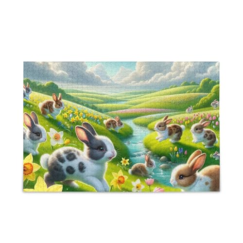 Osterhasen-Wiesen-Puzzle, stabile 2 mm Puzzleteile, lustiges Puzzle für Erwachsene, fertige Größe 74,9 x 50 cm Osterhasen-Wiesen-Puzzle, stabile 2 mm Puzzleteile, lustiges Puzzle für Erwachsene, fertige Größe 74,9 x 50 cm von ODAWA