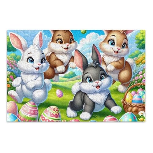 Osterhasen und Eier-Puzzle, herausforderndes Puzzle-Spiel, Herausforderung Puzzle für Erwachsene, fertige Größe 74,9 x 50 cm Osterhasen und Eier-Puzzle, herausforderndes Puzzle-Spiel, Herausforderung Puzzle für Erwachsene, fertige Größe 74,9 x 50 cm von ODAWA
