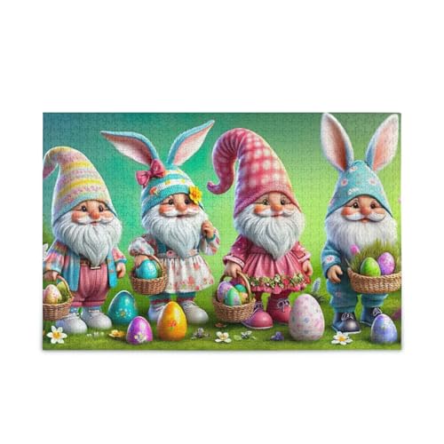 Osterwichtel Frühlingspuzzles herausforderndes Puzzlespiel, lustiges Puzzle für Erwachsene, fertige Größe 74,9 x 50 cm von ODAWA