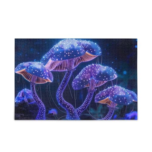 Pilz-Puzzle, robust, 2 mm, lustige Familienaktivität, fertige Größe 74,9 x 50 cm, Violett Pilz-Puzzle, robust, 2 mm, lustige Familienaktivität, fertige Größe 74,9 x 50 cm, Violett von ODAWA