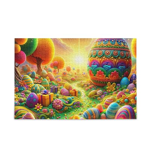 Puzzle mit 1000 Teilen, buntes Ostereierspiel, Gelb, Puzzle-Spiel, Wandkunst, Spaß, Familienaktivität von ODAWA