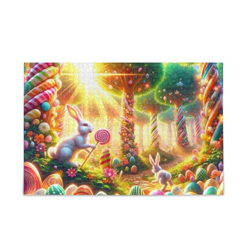 Puzzle mit 1000 Teilen, buntes Osterwald, Puzzle-Spiel, Wandkunst, Spaß, Familienaktivität von ODAWA