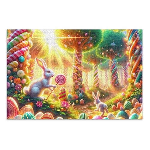 Puzzle mit 1000 Teilen, buntes Osterwald, herausforderndes Puzzle-Spiel, lustiges Puzzle für Erwachsene und Kinder von ODAWA