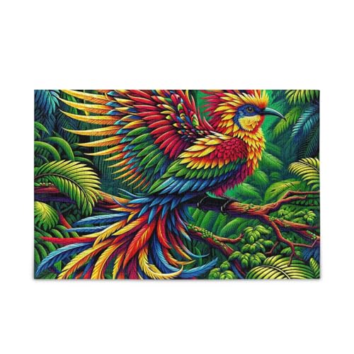 Puzzle mit 1000 Teilen, buntes Phoenix-Grün, Puzzle-Spiel, Wandkunst, Spaß, Familienaktivität von ODAWA