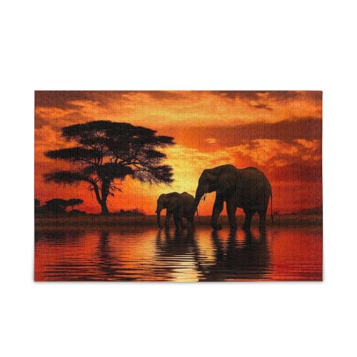Puzzle mit 1000 Teilen Elefant Orange robust 2mm für Erwachsene Familien Puzzle mit 1000 Teilen Elefant Orange robust 2mm für Erwachsene Familien von ODAWA