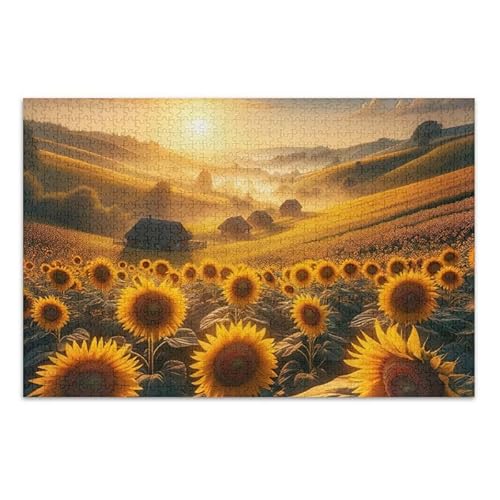 Puzzle mit 1000 Teilen Ukraine Sonnenblumen schwierig Spiel Spaß Familienaktivität von ODAWA