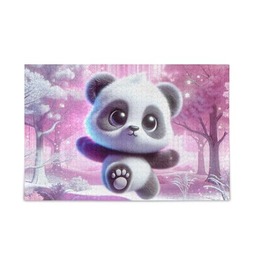 Puzzle mit niedlichem Panda-Wald, Rosa, lustige Familienaktivität, fertige Größe 74,9 x 50 cm Puzzle mit niedlichem Panda-Wald, Rosa, lustige Familienaktivität, fertige Größe 74,9 x 50 cm von ODAWA