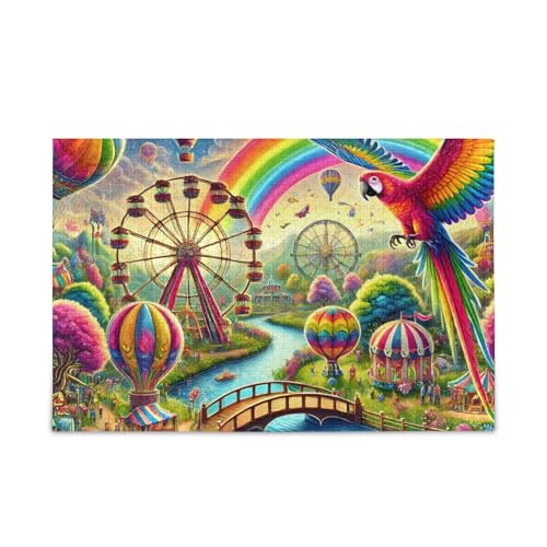 Regenbogen-Festival-Szenen-Puzzle, Herausforderungspuzzle für Erwachsene, fertige Größe 74,9 x 50 cm von ODAWA