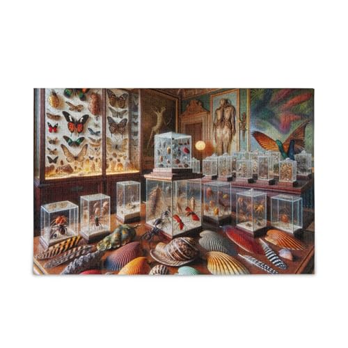 Retro-Insekten-Puzzle, stabile 2 mm Puzzleteile, fertige Größe 74,9 x 50 cm von ODAWA
