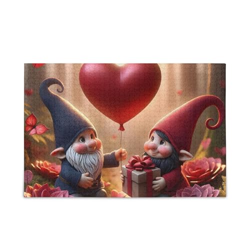 Valentine Gnomes Red Puzzle Game Home Wall Artwork Challenge Puzzle for Adult, Finished Size 74.9 cm x 50.0 cm Valentine Gnomes Red Puzzle Game Home Wall Artwork Challenge Puzzle for Adult, Finished Size 74.9 cm x 50.0 cm von ODAWA