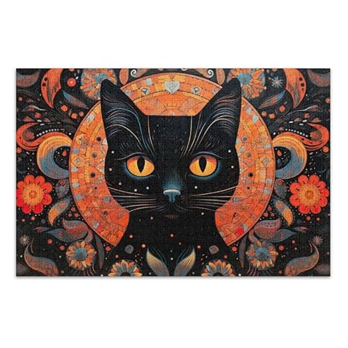 Vintage Katze Schwarz Jigsaw Puzzle 500 Teile Puzzle DIY Geschenk Jigsaw Puzzles mit Mesh Aufbewahrungstasche für Erwachsene Familien Vintage Katze Schwarz Jigsaw Puzzle 500 Teile Puzzle DIY Geschenk Jigsaw Puzzles mit Mesh Aufbewahrungstasche für Erwachsene Familien von ODAWA