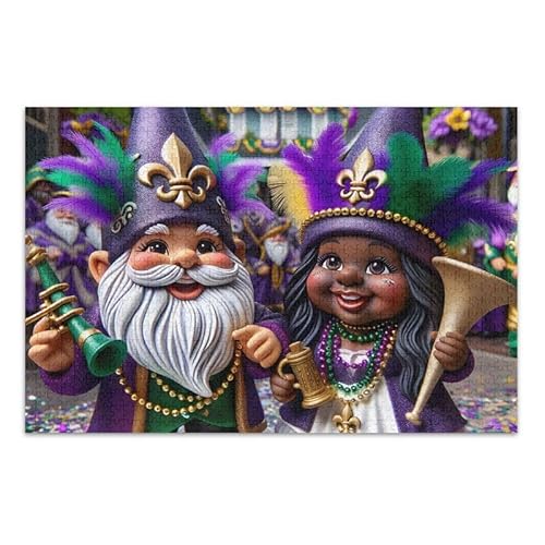 Wichtel-Puzzle zum Selbermachen, mit Netz-Aufbewahrungstasche, lustiges Puzzle für Erwachsene, fertige Größe 74,9 x 50 cm von ODAWA
