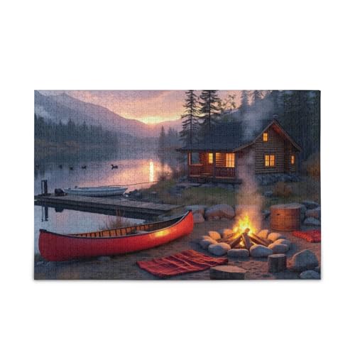 Wintersee, rosa Puzzles zum Selbermachen, Geschenk-Puzzles mit Netz-Aufbewahrungstasche, Herausforderungspuzzle für Erwachsene, fertige Größe 74,9 x 50 cm Wintersee, rosa Puzzles zum Selbermachen, Geschenk-Puzzles mit Netz-Aufbewahrungstasche, Herausforderungspuzzle für Erwachsene, fertige Größe 74,9 x 50 cm von ODAWA