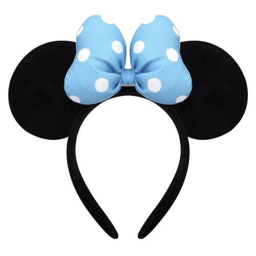 ODOCARE Handgefertigtes Mausohren Stirnband für Frauen und Mädchen, Polka Dot Bow Minnie Ears Kostüm Zubehör, Blau-weiße Punkte, Medium ODOCARE Handgefertigtes Mausohren Stirnband für Frauen und Mädchen, Polka Dot Bow Minnie Ears Kostüm Zubehör, Blau-weiße Punkte, Medium von ODOCARE