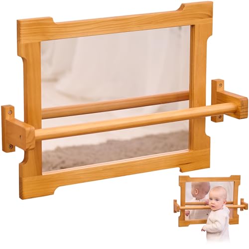 Montessori Spiegel mit Stange für Kleinkinder | Baby Spiegel Montessori zum Hochziehen & Laufenlernen | Montessori Spiegel mit Griff | Holzstange zur Förderung der Motorik | Kinderzimmer Klassenzimmer Montessori Spiegel mit Stange für Kleinkinder | Baby Spiegel Montessori zum Hochziehen & Laufenlernen | Montessori Spiegel mit Griff | Holzstange zur Förderung der Motorik | Kinderzimmer Klassenzimmer von ODOXIA