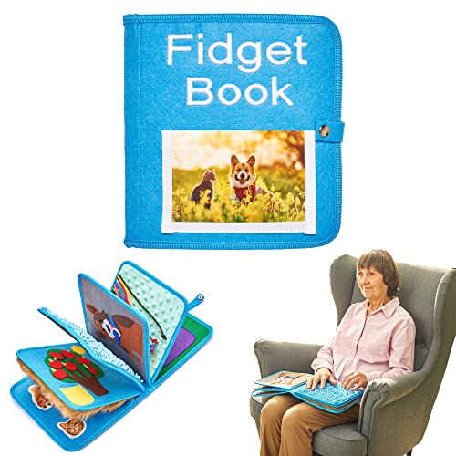 Nestelbuch | Nesteldecke für Demenzkranke | Senioren & Demenz Beschäftigung Hände | Demenzdecke | Spielzeug für Demenzkranke | Sensorische Decke | Fidget Book (Blue) von ODOXIA
