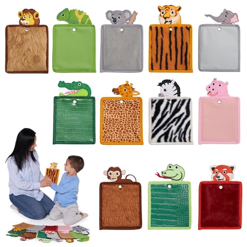 ODOXIA Sensorische Kinder Sinnesmatten | Taktile Scheiben als Sinnesmatten für autistische Kinder für mehr Sensorik | sensorische Pads bei Autismus | sensorische Fliesen (Safari, 12-Pack) von ODOXIA