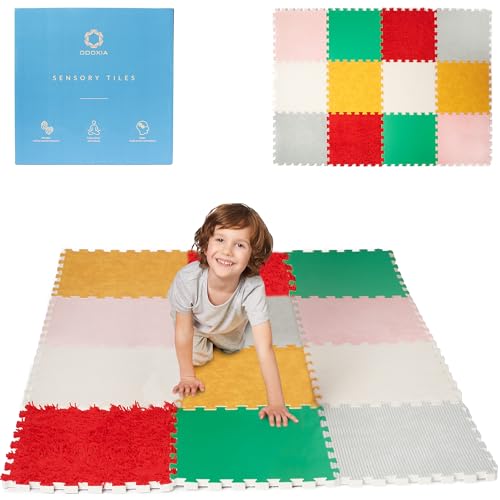 Orthopädische Sensorik Strukturmatten | Barfuß Matte Kinder | Sensorische Matten für autistische Kinder | Puzzlematte Sensorik | Strukturmatten Baby | Baby Sensorikmatte | Sensory Tiles von ODOXIA